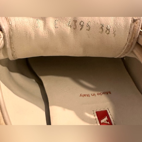 Ladies Prada Vintage White & Coral Distressed Sneaker w Dust Bag - HOST PICK - Picture 14 of 16